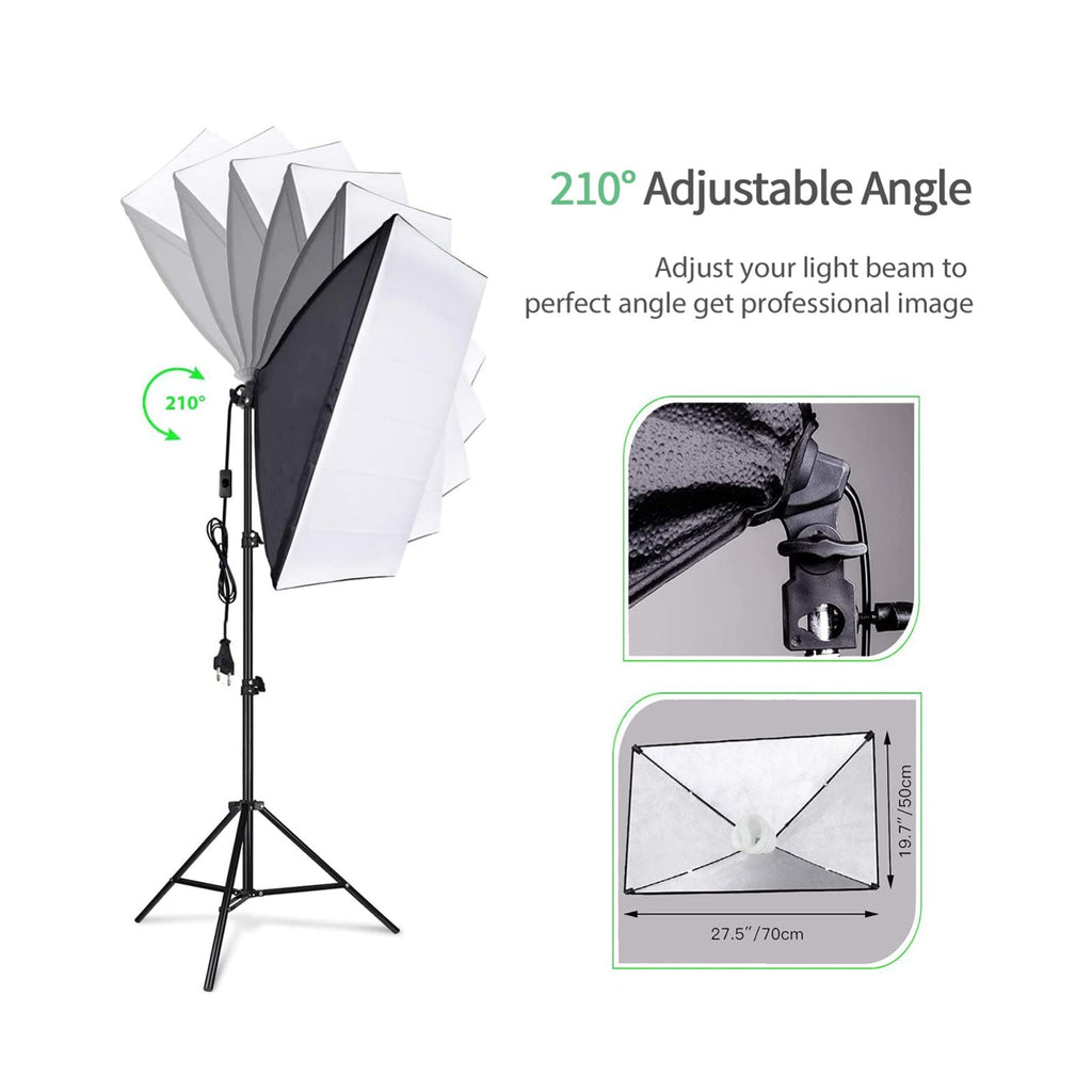 Backdrop Stands Photography Kit 1.8 * 2.7M Black White Green Backdrop 3*Fish-Like Mount Clip 5In1 Reflector 33" White Soft Light Umbrella