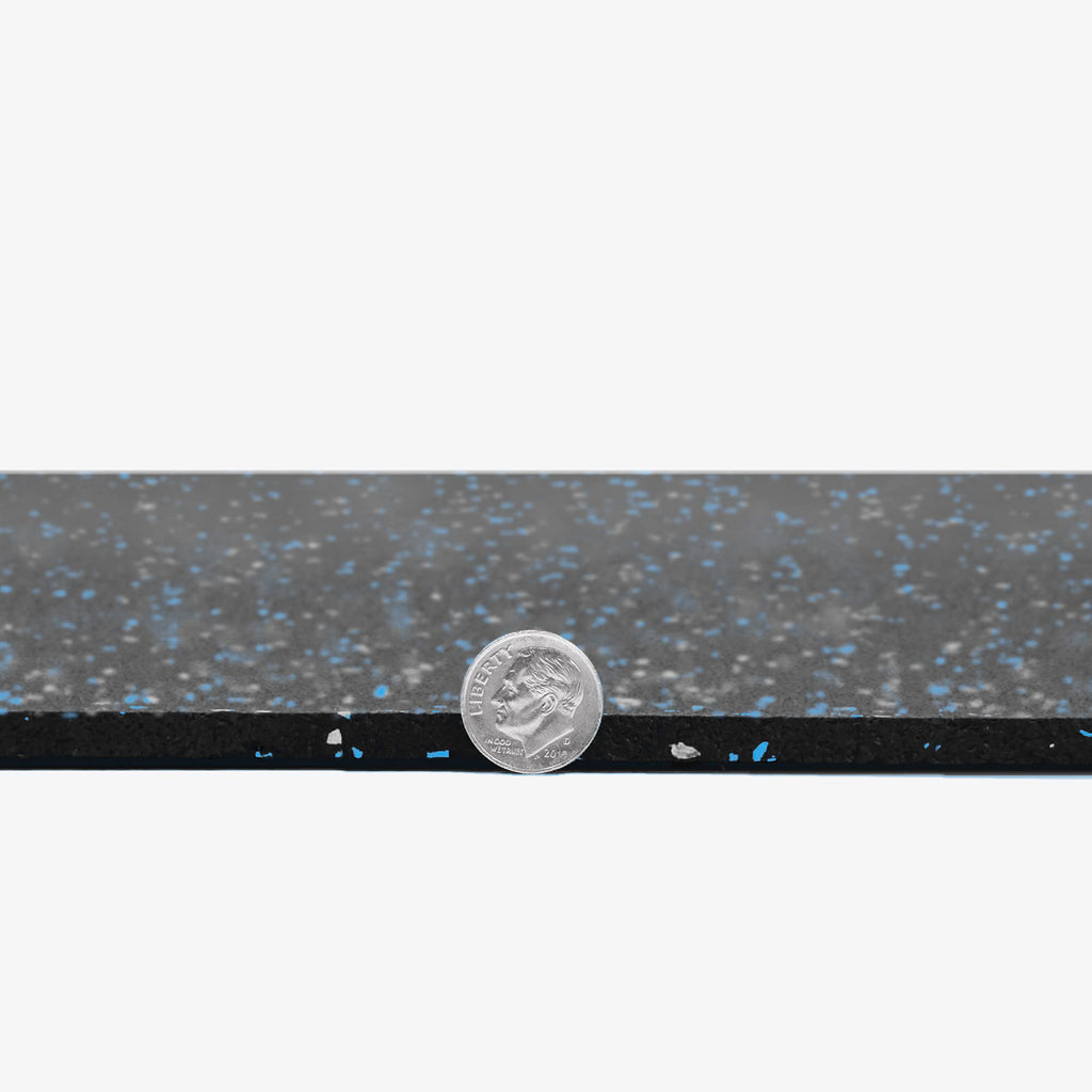 IncStores 1/4" Tough Rubber Roll (4' x 10') - Excellent Gym Floor mats for Medium/Large Equipment and Light/Moderate Free Weights (5 Mats - 4'x10' Blue/Grey)