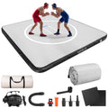 Wrestling Mat Inflatable 10x10 FT Flodable Jiu Jitsu Mats Portable 4” for Home Training, BJJ, MMA, Grappling, Judo, Martial Art, Boxing Indoor Outdoor (Carbon Grey, 10 ft x 10 ft x 4 in)