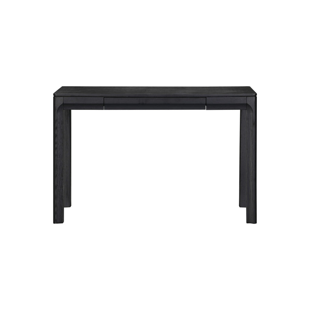 NTC Flow Modern Wooden Rectangle Desk Table with Hidden Drawer – Waterproof & Heat Resistant, Burnt Black