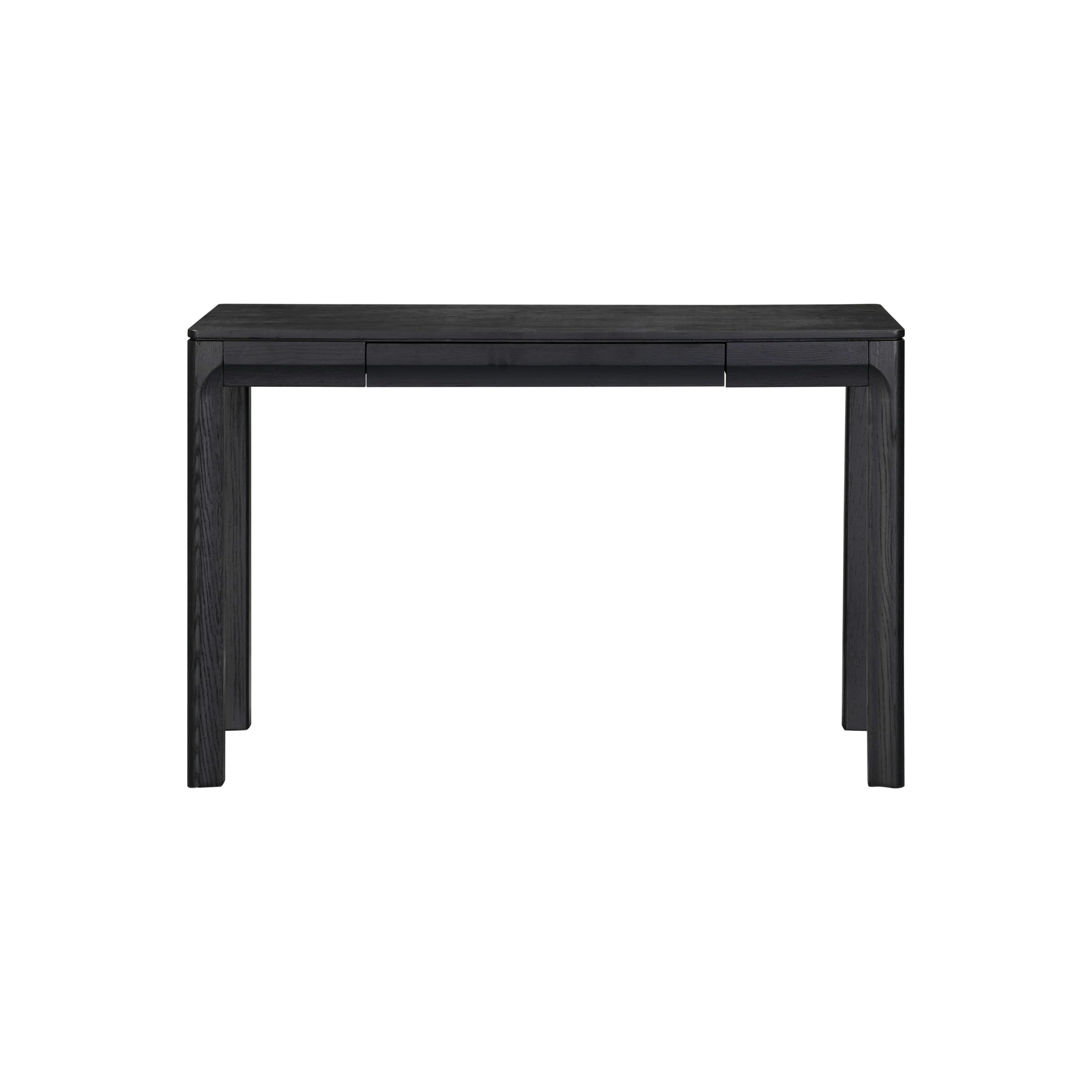 NTC Flow Modern Wooden Rectangle Desk Table with Hidden Drawer – Waterproof & Heat Resistant, Burnt Black