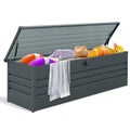 FammyLoft 260 Gallon Metal Deck Box Waterproof, Extra Large Outdoor Stroage Box Weatherproof with Lid for Patio Cushions, Garden Tools, Pool Supplies, Black