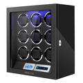 SNEOLTJN Watch Winder for 9 Slots Automatic Watches,Ultra-Quiet Japanese Motors, Built-in LED Illumination and LCD Touchscreen Control