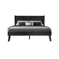 Queen Size Platform Bed Frame with Headboard & Footboard, Center Metal Legs, 12 Solid Wood Slatted Base, Easy Assembly, No Box Spring Needed, Noise-Free & Anti-Slip, Ebony Oak Finish UPQ-35