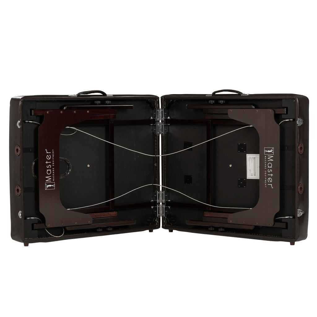 Master Massage 31" Supreme LX Extra Wide SPA Salon Facial Beauty Bed Portable Massage Table with Ambient Lighting System, Easy Set Up PU Upholstery 3" Thick Memory Foam, Coffee