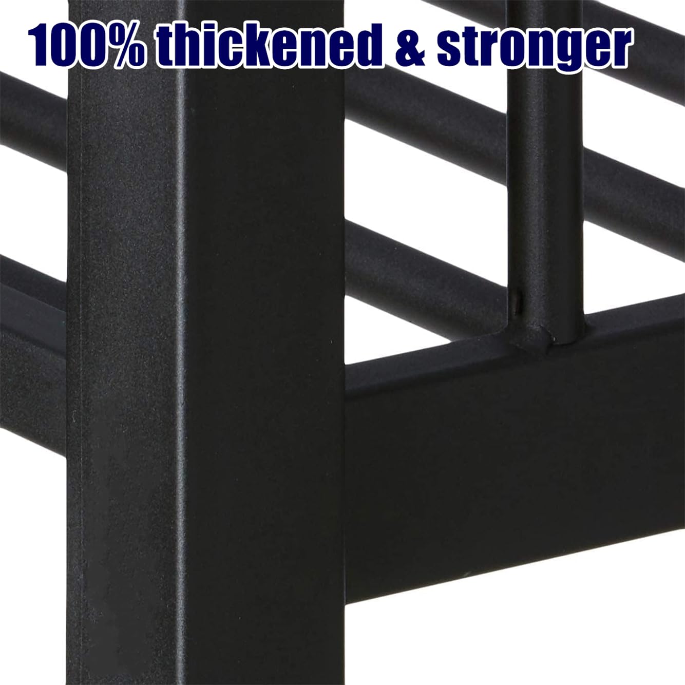 NOAHLEO Stronger & Safer Heavy Duty Metal Queen Over Queen Size Bunk Bed for Adults Teens, More Stable Thickened Steel Bunkbed (Queen Over Queen with Twin Trundle)