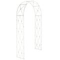 SAFAVIEH Outdoor Collection Atticus Antique White Wrought Iron Lattice Arch Garden Arbor