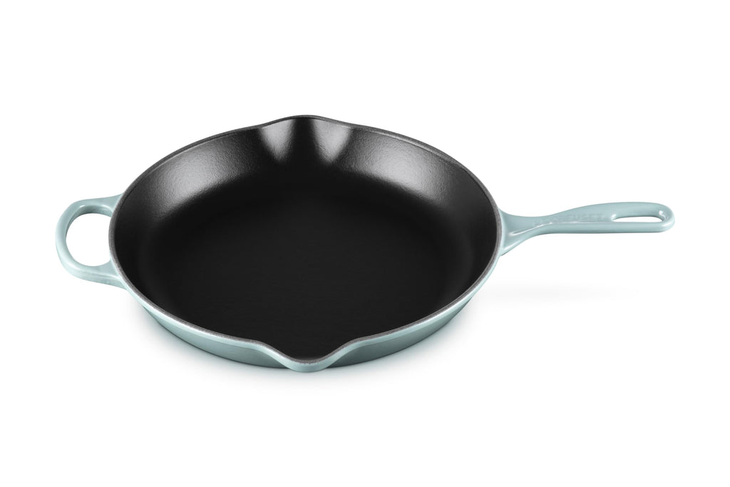 Le Creuset Enameled Cast Iron Signature Iron Handle Skillet, 11.75" (2-3/8 qt.), Sea Salt
