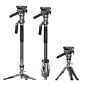 SmallRig 175cm / 68.9" Carbon Fiber Video Monopod for Camera, Compact Camera Monopod with One-Button Lift & Lock, Max. 5kg Playload Fluid Head Fits for DJI RS and for MFT 501L