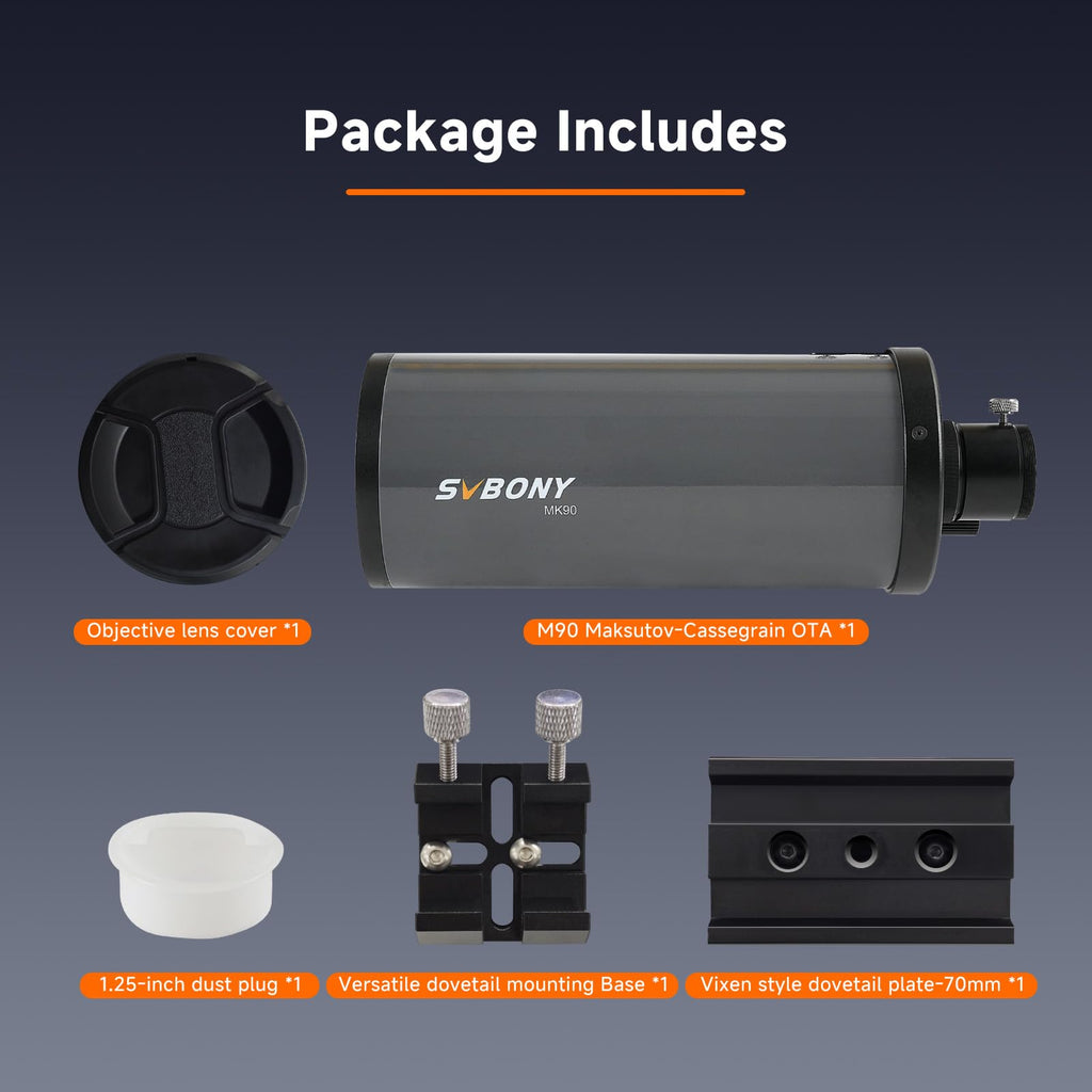 SVBONY MK90 Spotting Scope, Maksutov Cassegrain Telescope for Adults Astronomy, 90mm Aperture, Compact and Lightweight Spotting Scope for Terrestrial and Sky Viewing, Planet Visual and Photography