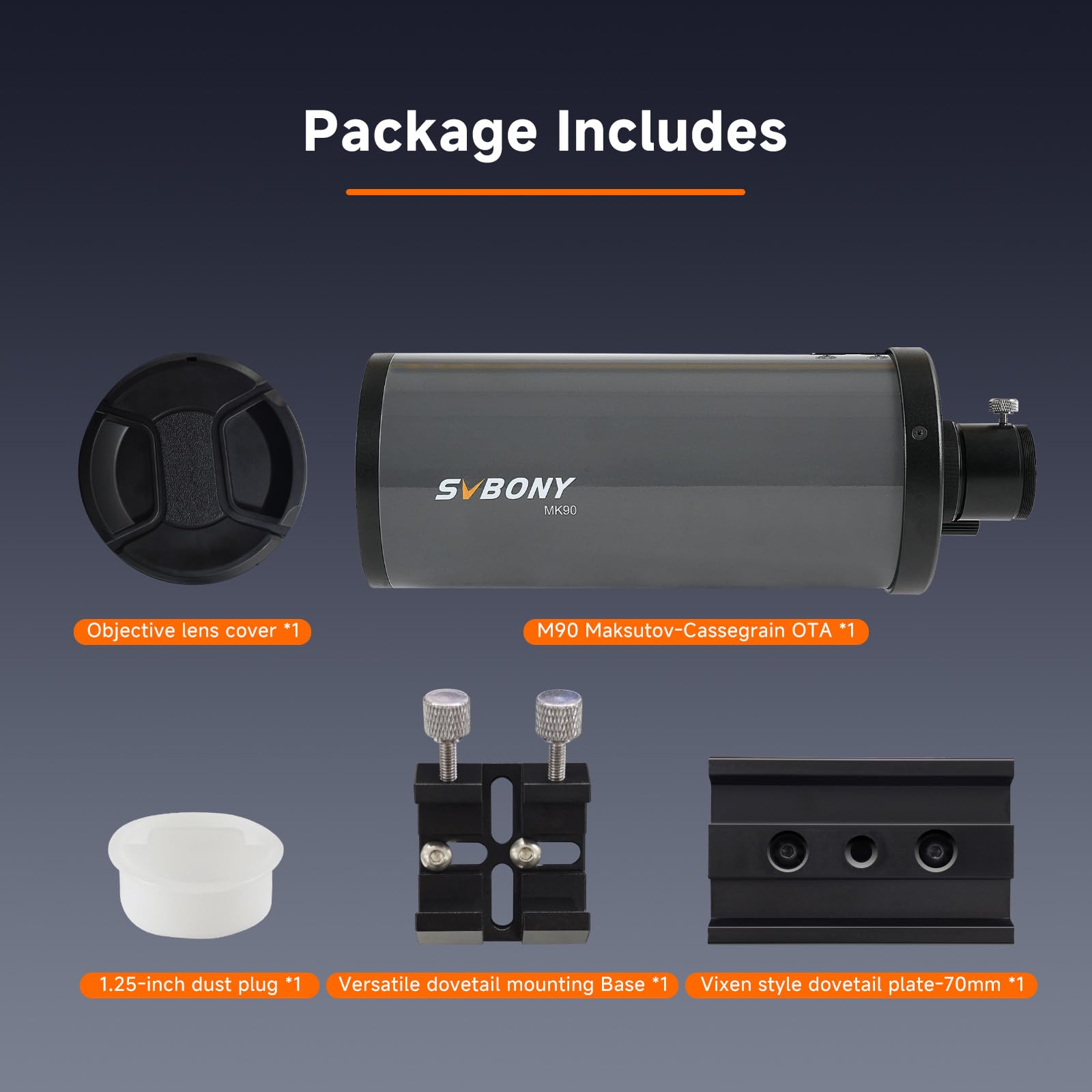 SVBONY MK90 Spotting Scope, Maksutov Cassegrain Telescope for Adults Astronomy, 90mm Aperture, Compact and Lightweight Spotting Scope for Terrestrial and Sky Viewing, Planet Visual and Photography