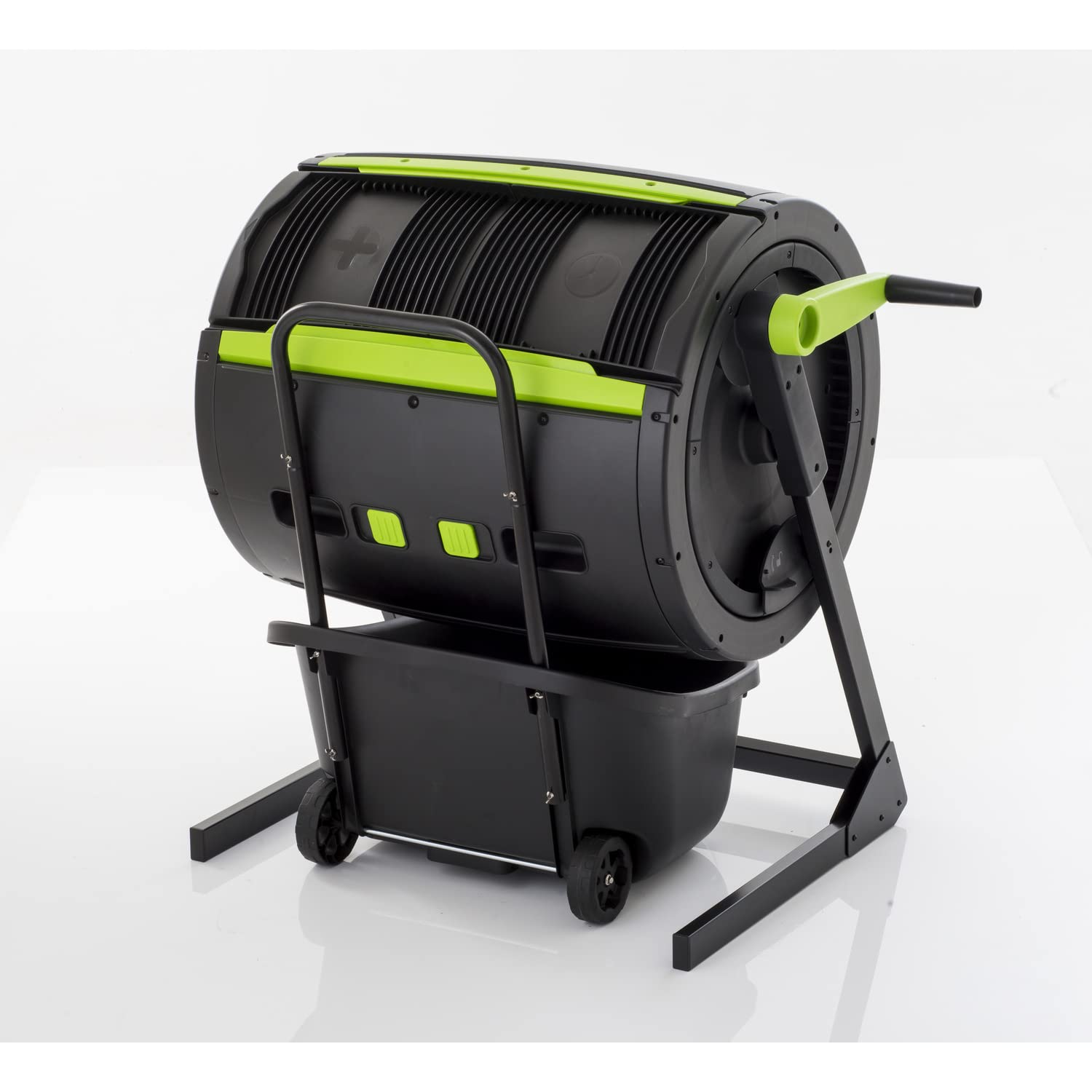 HomeStock Compost Tumbler Two Stage - UV Protected & Zinc Frame - Easy Turning & Cart Included