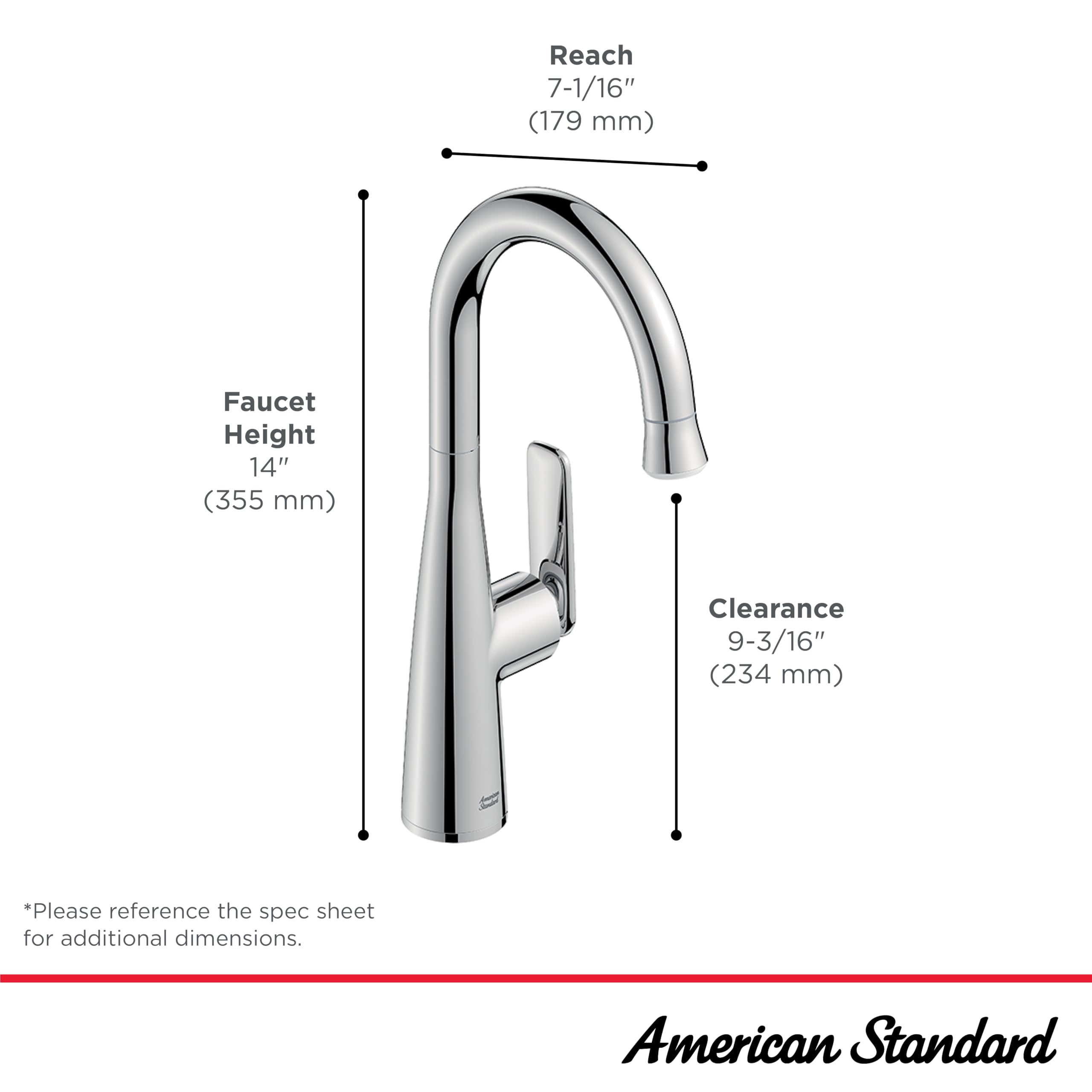 American Standard 1048274240 Aspirations Pull-Down Bar Sink Faucet, 1.8 GPM, Matte Black/Brushed Gold