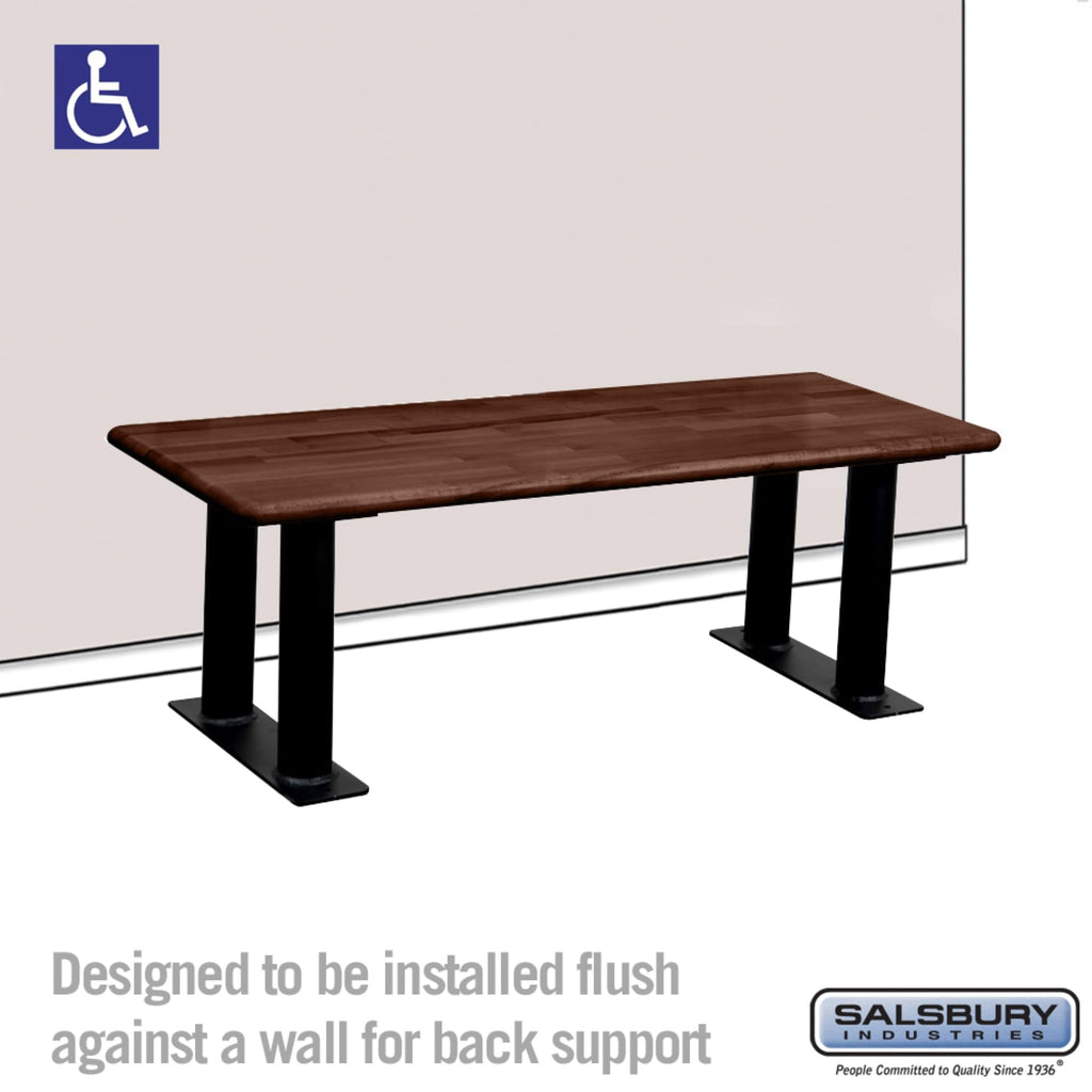 Salsbury Wood ADA Locker Bench - 48 Inches Wide - Dark Finish