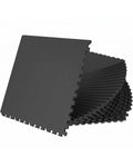 Vivaluz 0.56 Inch Thick 96 Sq Ft Gym Flooring for Home Gym, 24 Tiles Robust Rubber Top with Eva Foam Exercise Equipment Mats, Protective Flooring Puzzle Mat for Fitness Room