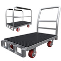 2IN1 Heavy Duty Panel Truck, 42" x 24" Platform Cart w/Rubber Mat & 3 Handrails, 2500 lbs Capacity Drywall & Lumber Cart, Flatbed Cart w/2 Swivel Casters, All-Steel Hand Truck Push Cart