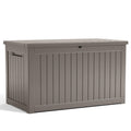 KFY 280 Gallon Outdoor Storage Box Waterproof, Resin Lockable Deck Box with Lid, Large Capacity Weatherproof Container for Patio Furniture Pool Accessories, Cushions(Grey, 280 Gallon)