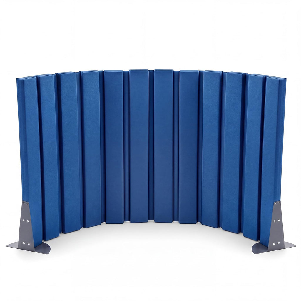 AmazingSpark 1 Pcs 30" X 6' Soundproof Room Divider Panel, Foldable Acoustic Partition Wall with Stand and Straps, Freestanding Privacy Screen for Office Study Bedroom Studio Library (Blue)
