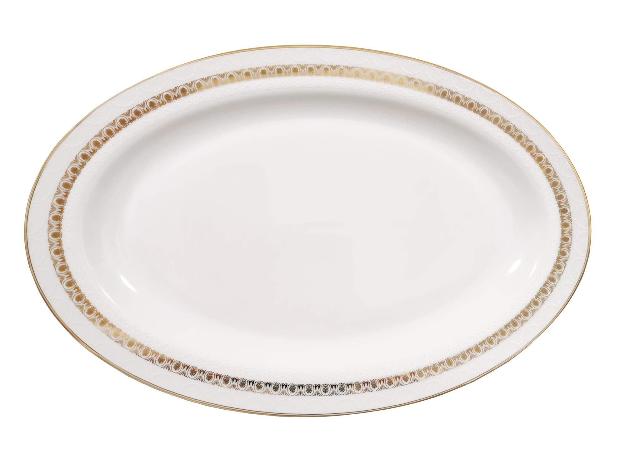 Stylish and Elegant 57 Pieces Bone China Dinnerware Set Service for 8 People - Gold