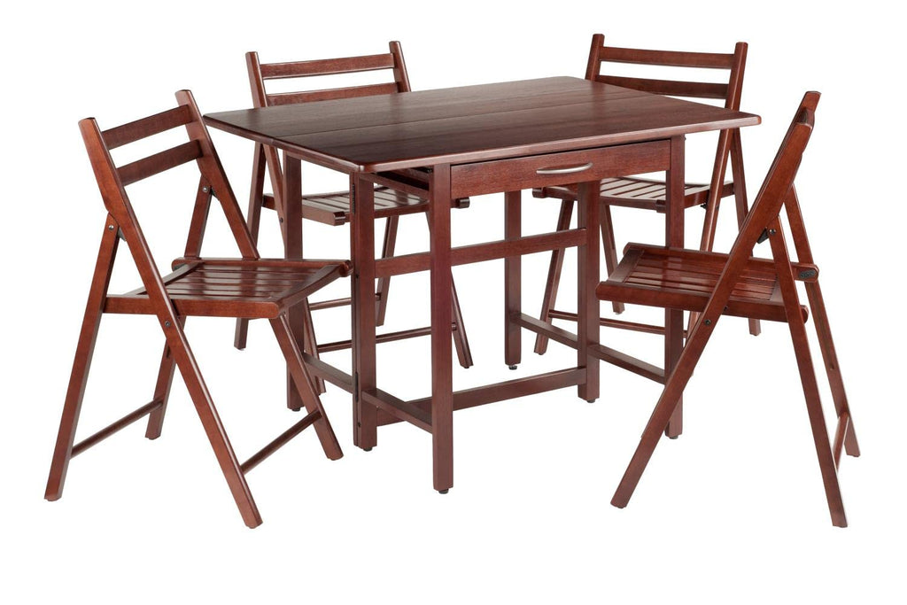 Winsome Wood Taylor 5-Pc Set Drop Leaf Table w/ 4 Folding Chairs
