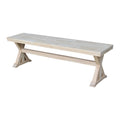 IC International Concepts, Canyon Collection Solid Bench, Solid Real Wood, Sturdy Parawood, Entryway/Dining/Living, 60"W x 14.56"D x 18"H, 450 lbs Weight Capacity, Paint/Stain Ready, Unfinished