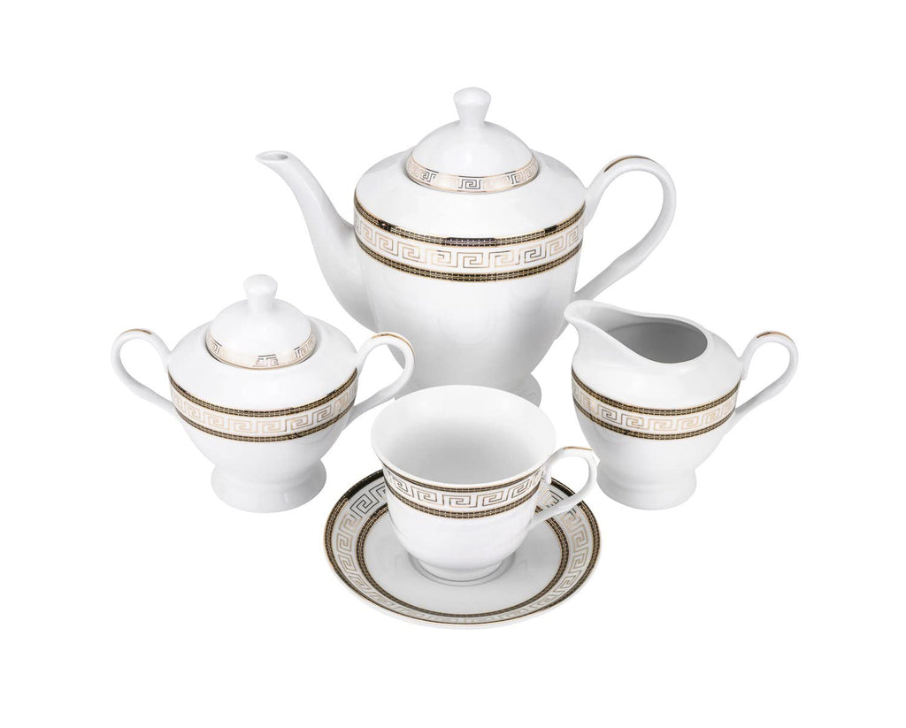 Euro Porcelain 57-pc Banquet Dinnerware Set, Luxury Tableware Dining Service for 8