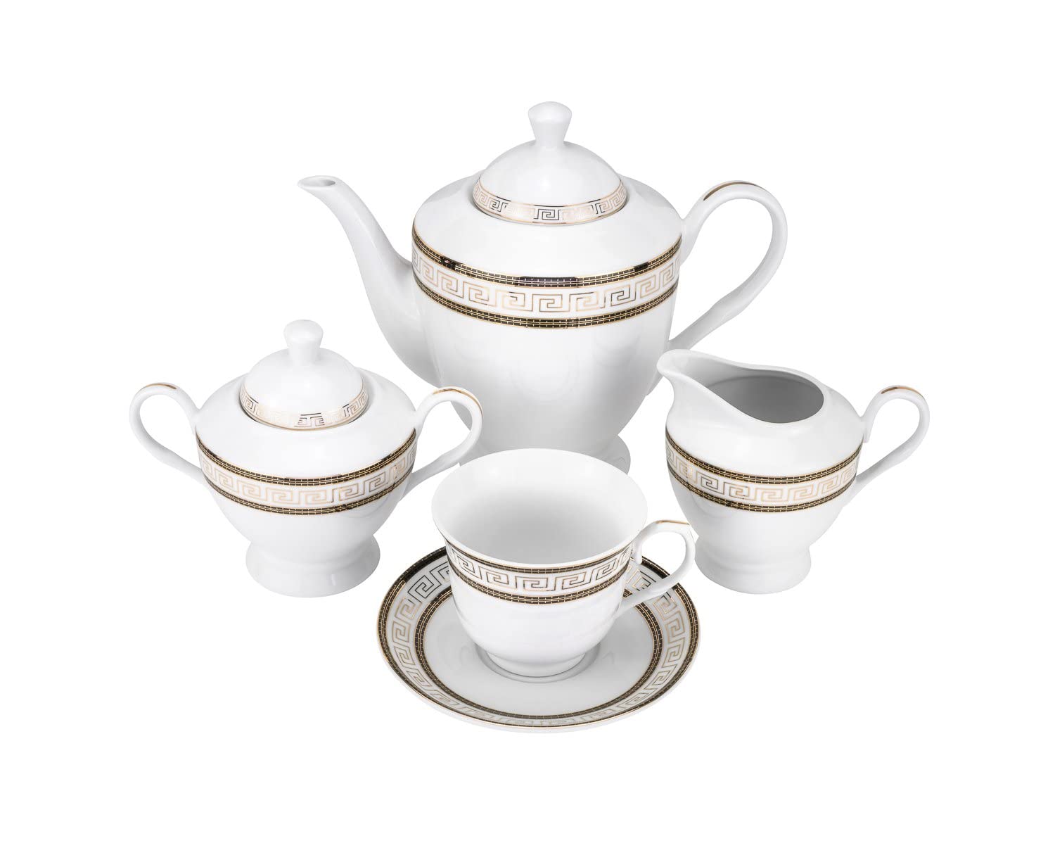 Euro Porcelain 57-pc Banquet Dinnerware Set, Luxury Tableware Dining Service for 8