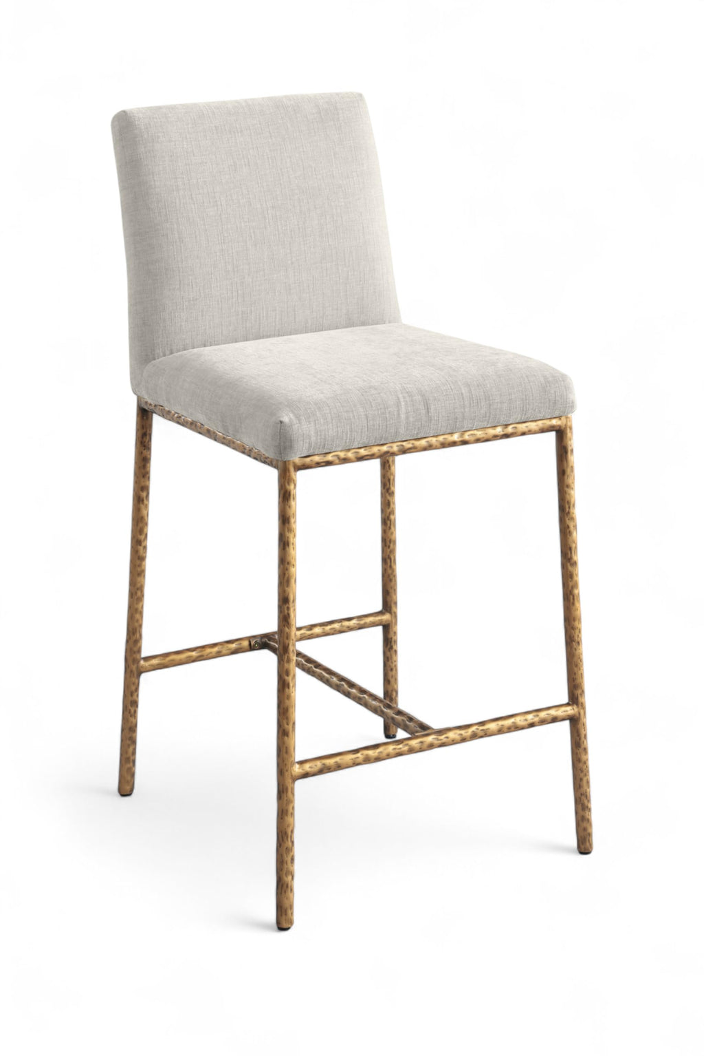 Meridian Furniture Reeves Cream Chenille Upholstered Counter Stool (Set of 2)
