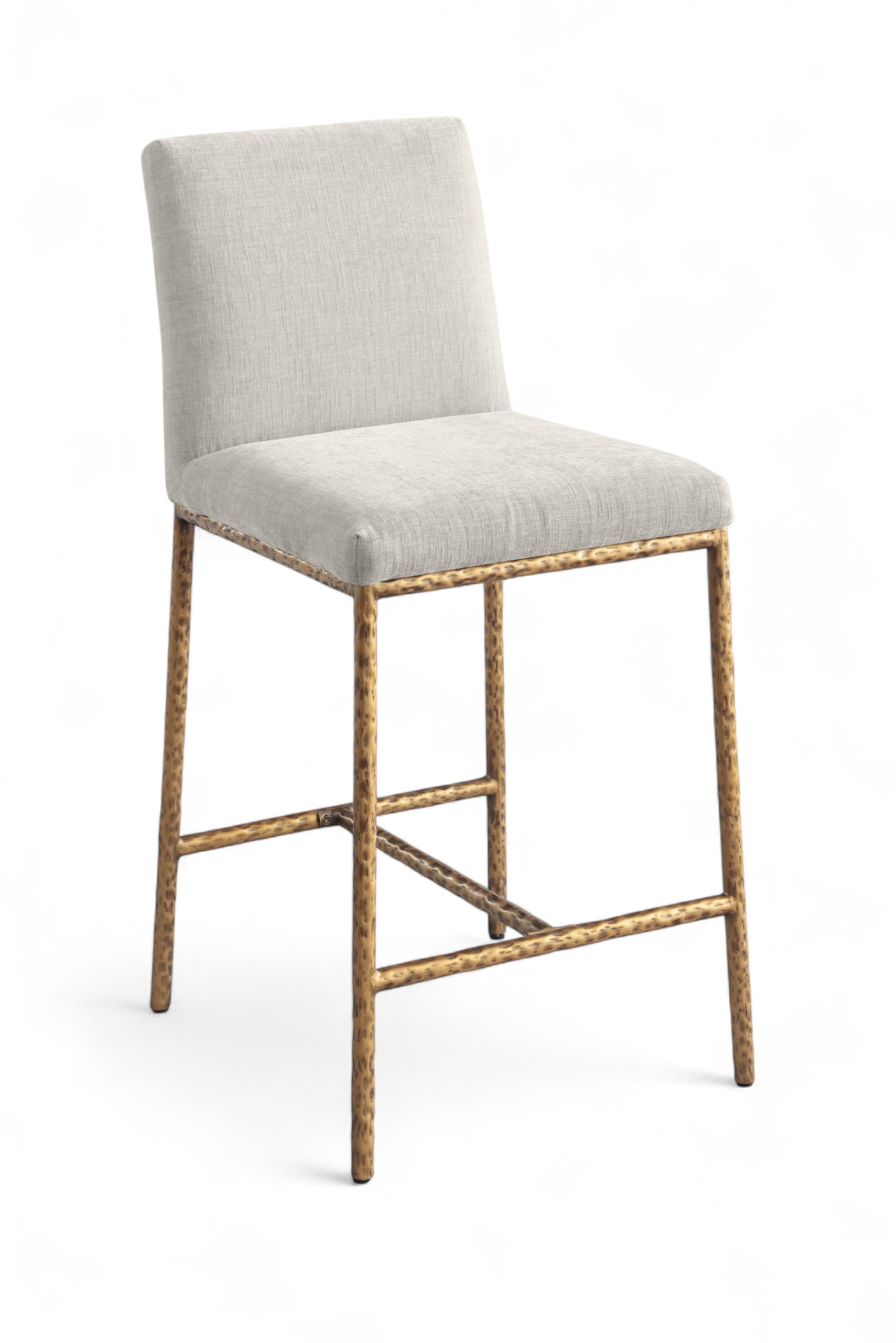 Meridian Furniture Reeves Cream Chenille Upholstered Counter Stool (Set of 2)