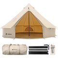 ShinHye Canvas Bell Tent Yurt Tent 4 Seasons for Camping 100% Cotton Glamping Tents with Stove Jack, Family Camping Outdoor Hunting Party (4M- 13.1FT)