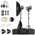 Godox 2-Pack SK300III-V 800Ws Studio Strobe Kit, 2026 Upgrade 300Ws 2.4G Wireless Flash 2-Light Set with Reflector, AT-16 Trigger 2xSoftbox 2xUmbrella 2xLight Stand for Professional Studio Photography