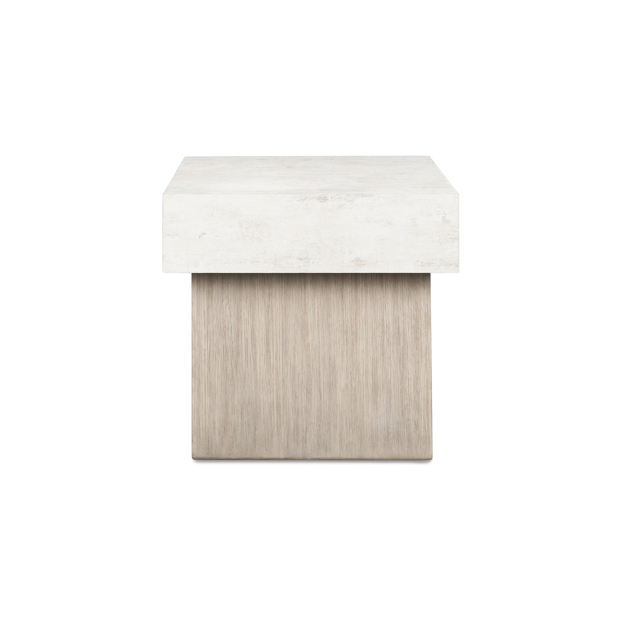 Signature Design by Ashley Jorlaina Modern End Table with Heat Resistant, Scratch Resistant and Fade Resistant Surface, Light Gray & Light Brown