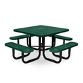 46” Square Heavy-Duty Expanded Metal Green Picnic Table