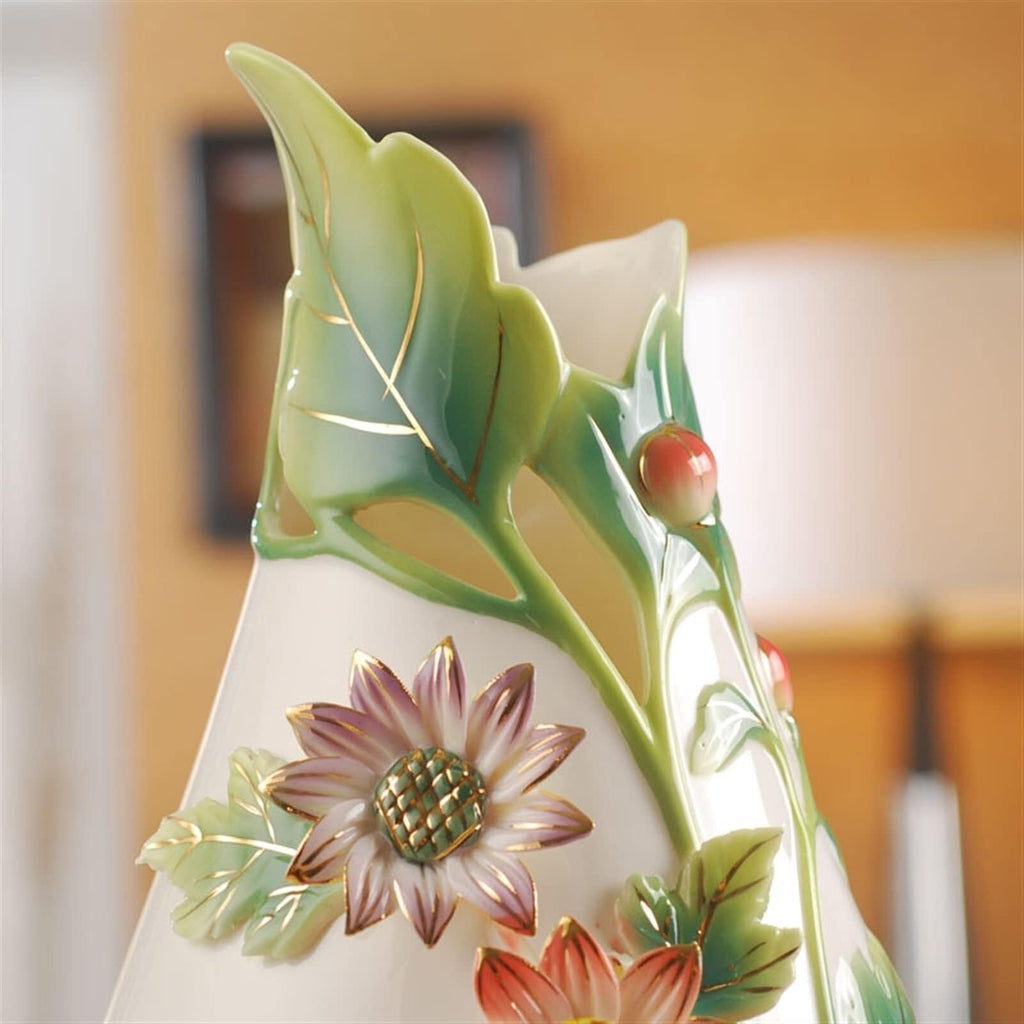 12.2 Inch Large Blue and White Porcelain Flower Vase, Handcrafted Ceramic Vase for Bedroom, Living Room, Office & Home Decor, New Chinese Style