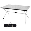 KingCamp Large Folding Camping Table Aluminum Roll Up Table Oversized Camp Table Stable Portable Outdoor Folding Table for Picnic Camping BBQ Backyard Party, 57.4''×31.4'' 6-8 Person,Support 176lbs