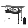 Folding Portable Camp Table Aluminum Fold Up Lightweight Roll Adjustable Height with Carry Bag Indoor Outdoor for Patio