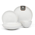 Trasa Home by Larder & Vine, Eco-Friendly High Fired Artisan Stoneware, Organic & Modern Dinnerware, 16 piece set, 4 place settings (Millstone)