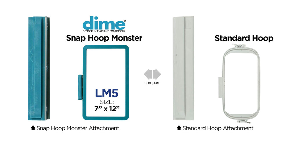 Snap Hoop Monster for Baby Lock/Brother (7" x 12") Magnetic Embroidery Hoop for Machine Embroidery