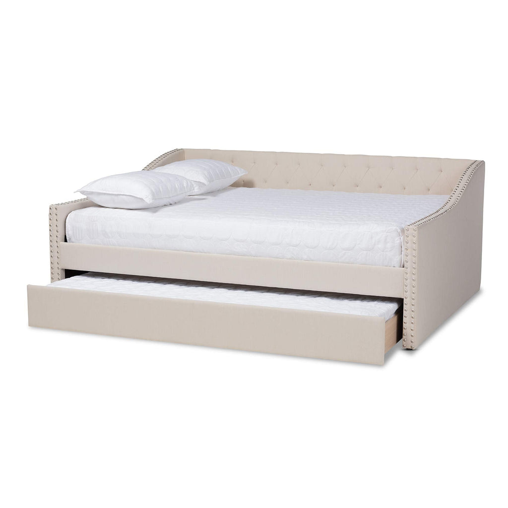 Baxton Studio Daybed, Queen, Beige