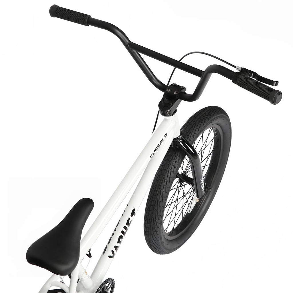 cubsala Freestyle BMX Bike, 20 Inch Yaphet Bicycle for Teen Beginner and Adult Riders, Bike with Hi-Ten Steel Frame, White
