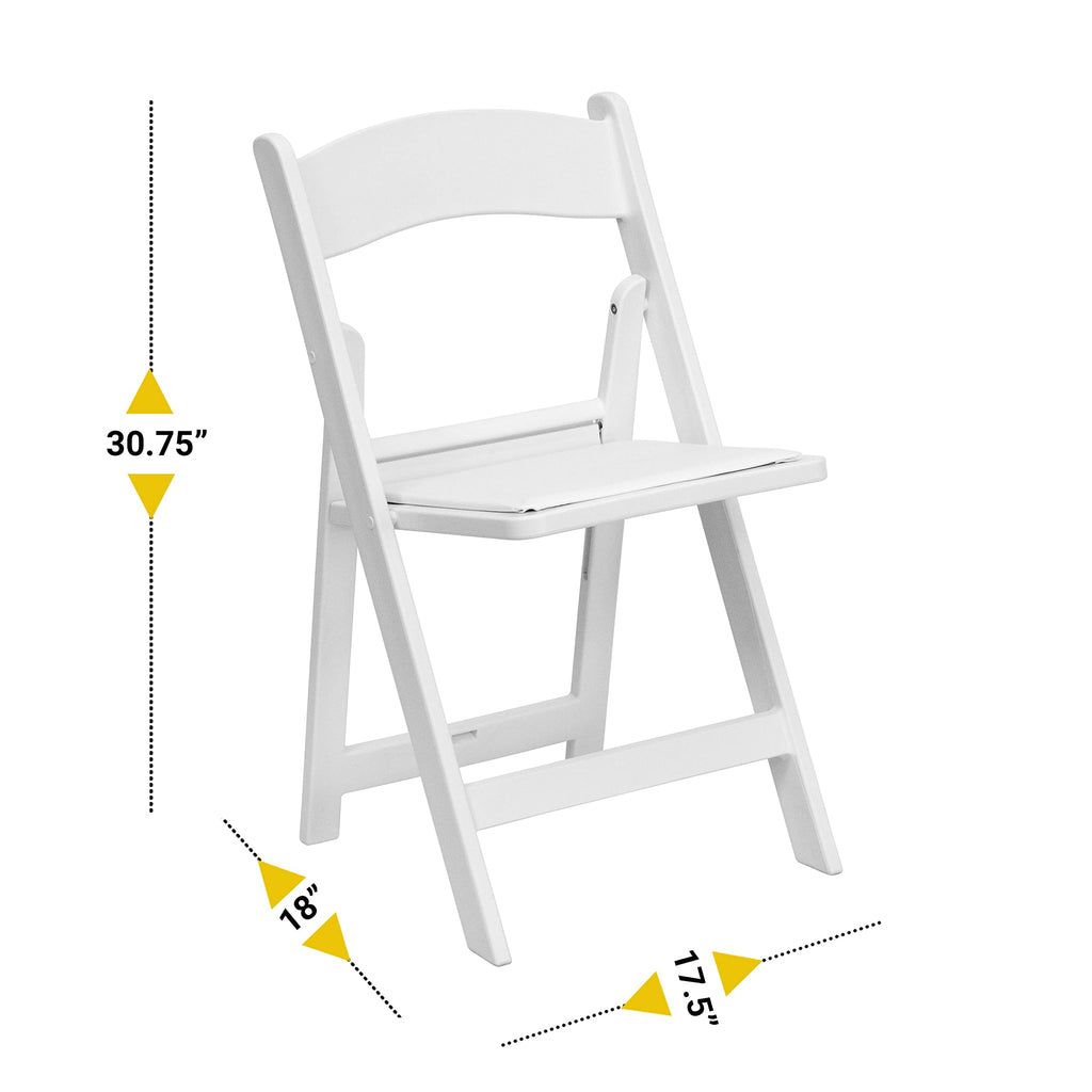 UPGORILO Double-Row Chair Rack with 72 Commercial Grade White Resin Folding Chairs