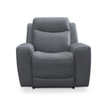 Signature Design by Ashley Mindanao Contemporary Leather Match Upholstered Power Recliner with Adjustable Headrest, Gray