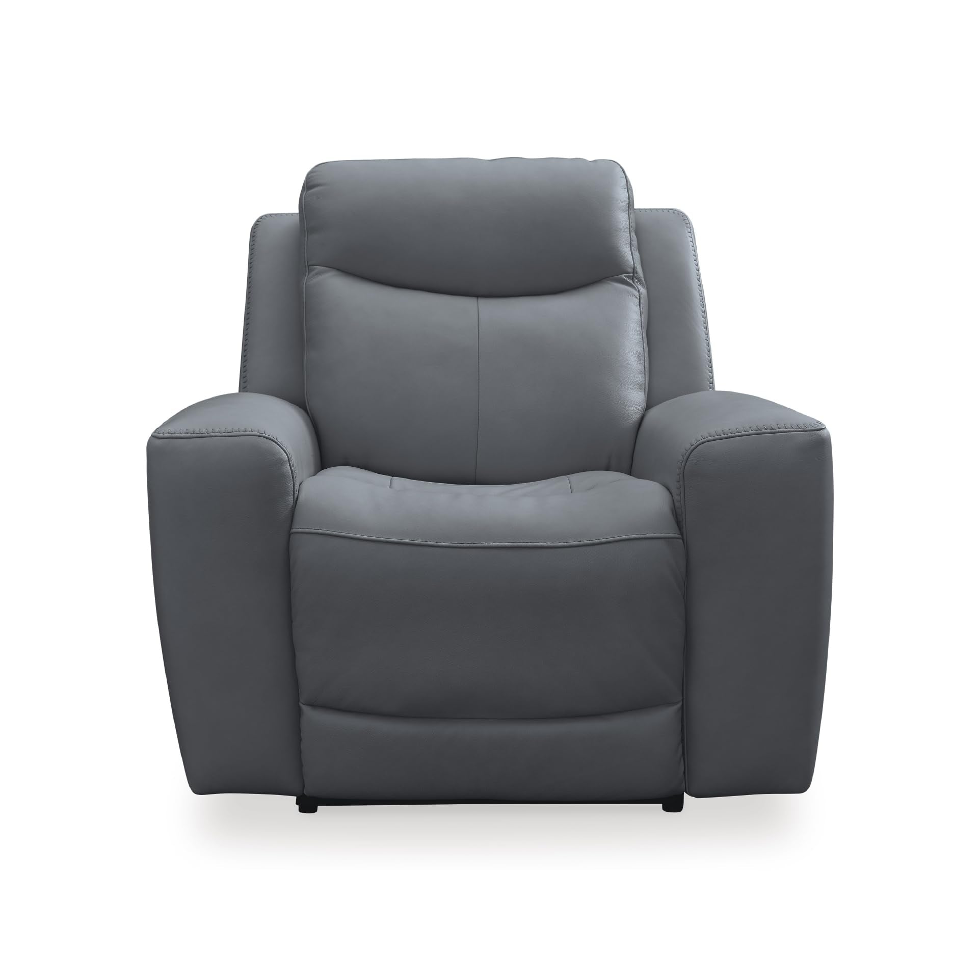 Signature Design by Ashley Mindanao Contemporary Leather Match Upholstered Power Recliner with Adjustable Headrest, Gray
