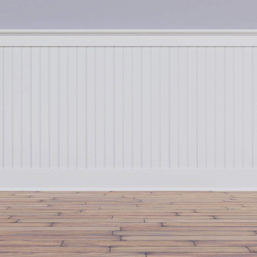 Ekena Millwork - WPKP104BBD, Deluxe Beadboard, 8' Length PVC Wainscoting Kit, 56" Height, White