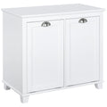 Tilt-Out Laundry Sorter Bathroom Cabinet, White