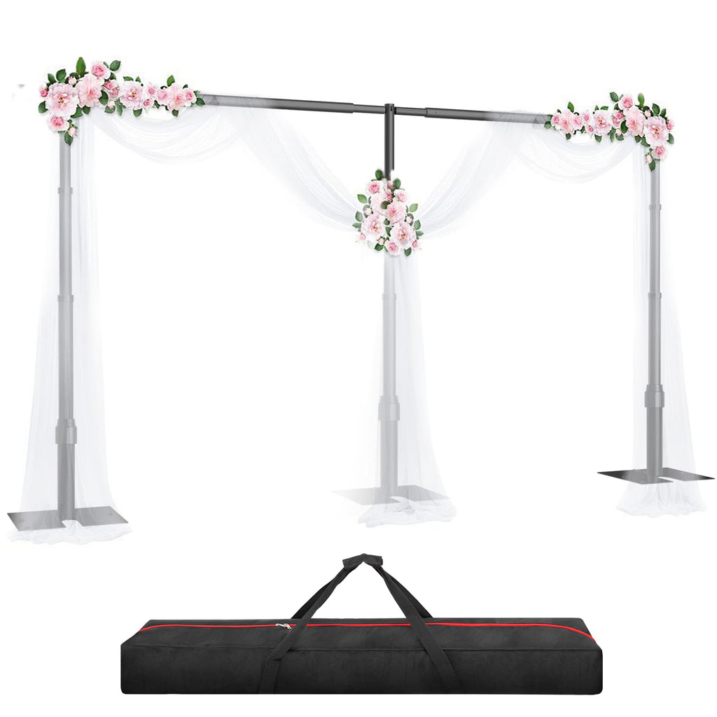 GLOSHOOTING Heavy Duty Backdrop Stand 10x20ft, Pipe and Drape Backdrop Stand Kit, Adjustable Metal Frame, Background Stand Backdrop for Wedding Birthday Party Decorations-Black