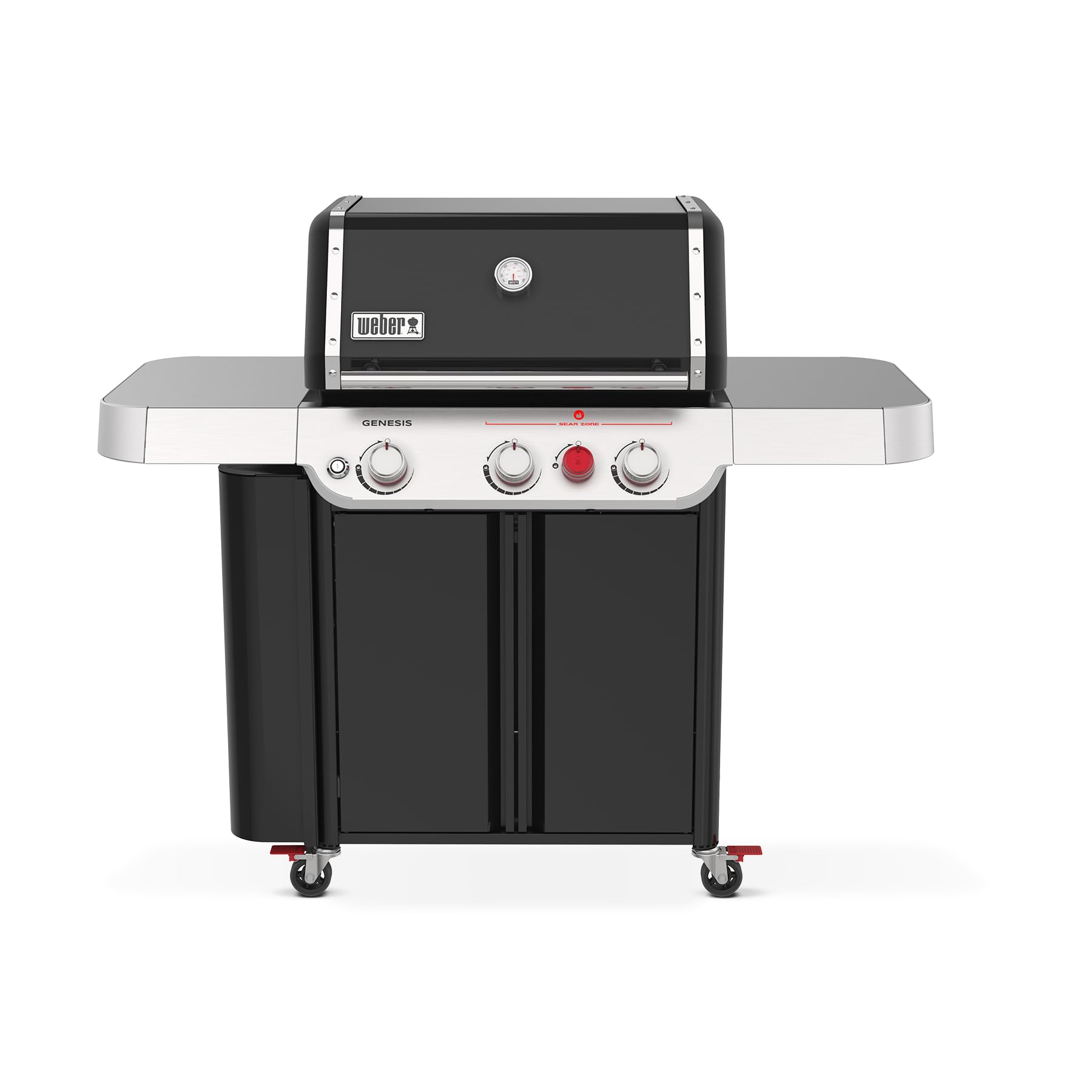 Weber Genesis E-330 Liquid Propane Gas Grill for Outdoor Cooking, 3 Burners, Black – Porcelain-Enameled Cast-Iron Grates, PureBlu Burners & Sear Zone