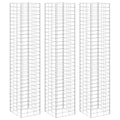 Foknhdi 3-Pack Large Silver Gabion Raised Garden Bed 78.7 in Tall Rust-Proof Iron Planter Box for Outdoor Patio, Balcony & Courtyard