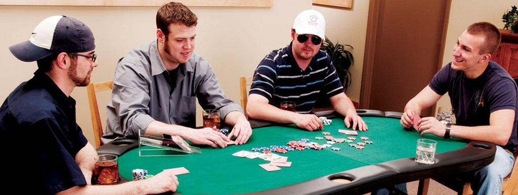 Fat Cat Folding Poker Table for 10 Players, Foldable Texas Holdem Casino Table with Cushioned Rail, Drink Holders, and Green Felt Top