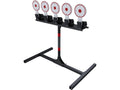 Birchwood Casey 5 Spring Loaded Self-Resetting 6" Diameter Targets with Plate Rack & Folding Target Stand - Durable Long-Lasting Metal Standing Target for Shooting